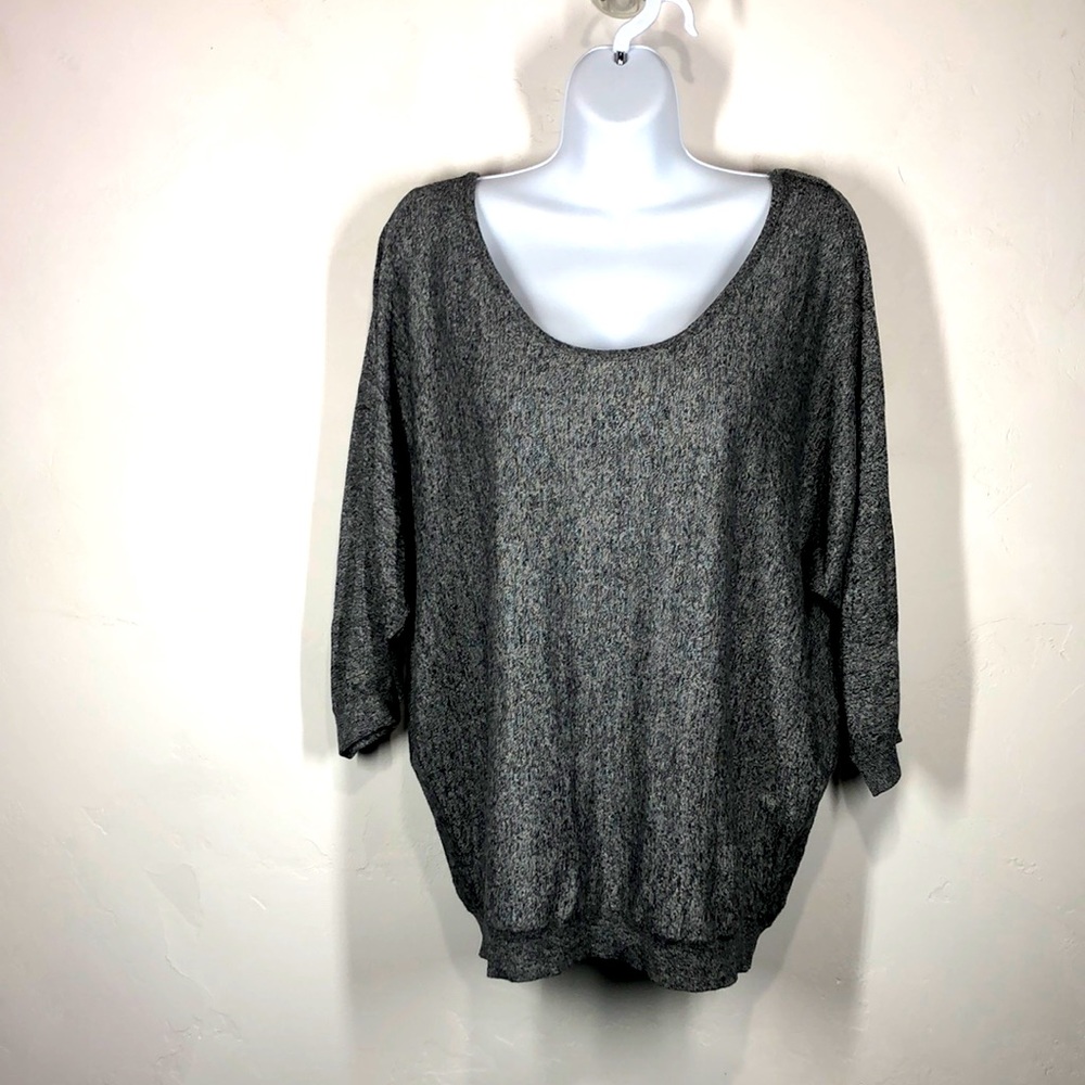 Express gray lightweight sweater with lace back detail size large